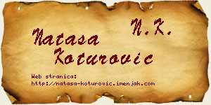 Nataša Koturović vizit kartica